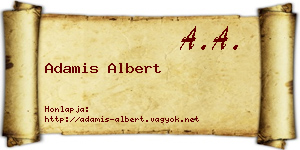 Adamis Albert névjegykártya