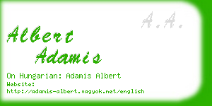 albert adamis business card